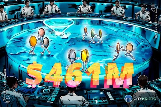 Иллюстрация реформы казначейства Neo на 461 миллион долларов с символами блокчейна и управления