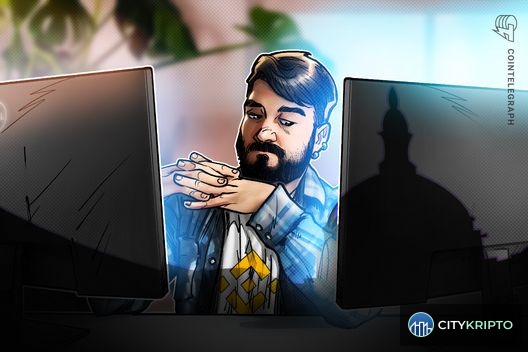 Иллюстрация: Сенатор США Ричард Блюментал и логотип Binance на фоне карты Ирана