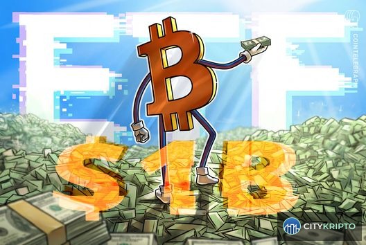График притока средств в Spot Bitcoin ETF на фоне растущего курса биткоина