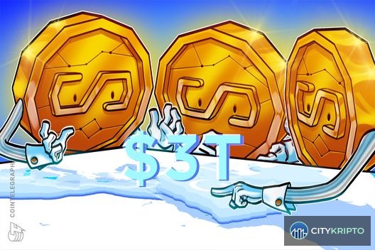 Логотип PUSD stablecoin и блокчейна ADI Chain на фоне карты Ближнего Востока