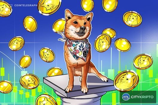 График цены Dogecoin с бычьим паттерном и индикаторами активности китов