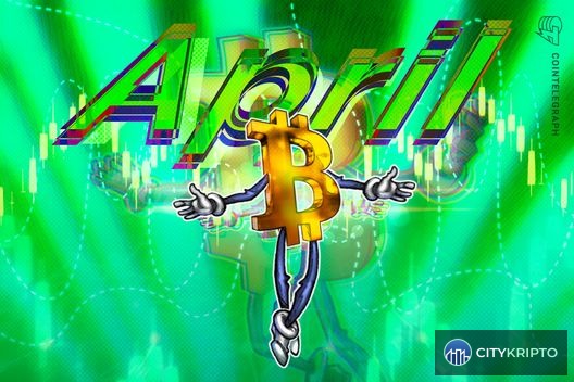 График Bitcoin с лучшей месячной доходностью за 12 месяцев в апреле