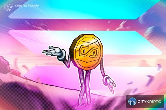 Логотип Western Union на фоне блокчейна Solana с символом стейблкоина USDPT