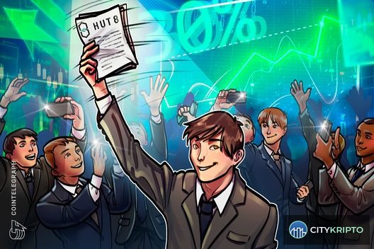 График роста акций Hut 8 на 33% после отчета Q1 и новости о сделке по аренде энергии для ИИ