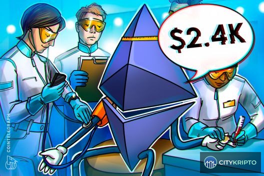 График цены Ethereum с уровнем сопротивления $2400