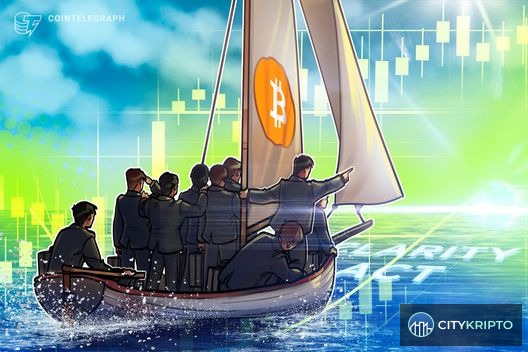 График Bitcoin с отметкой $90 000 и логотипом CLARITY Act