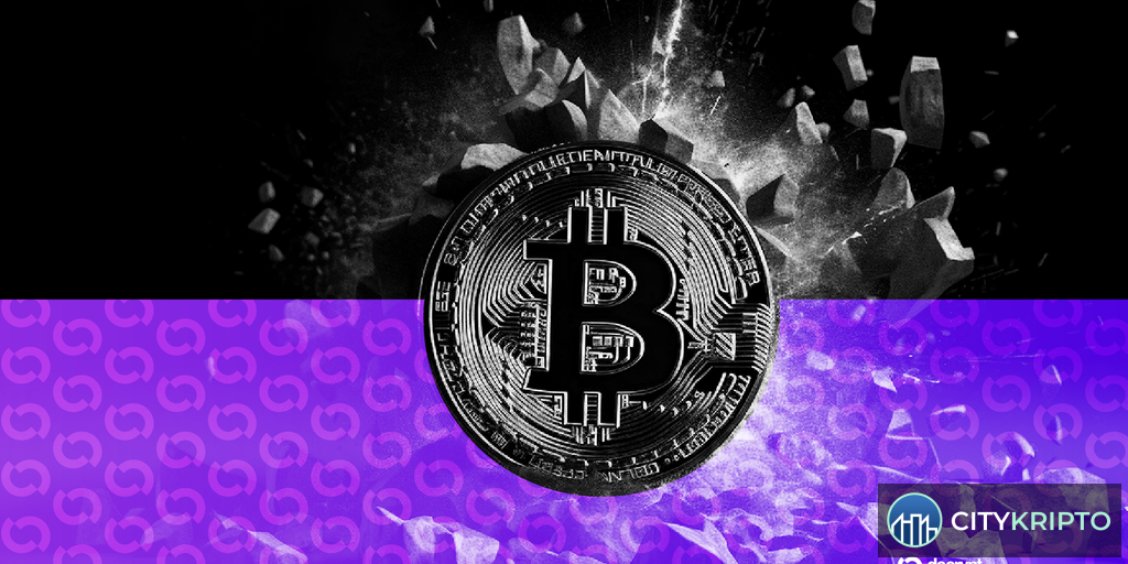 Логотипы Lombard Finance и Chainlink на фоне биткоина