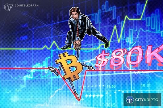 График цены Биткоина с отметкой $80 000 и тремя ключевыми событиями