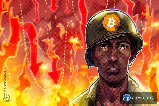 График цены Bitcoin с падением до $65 000 и убыточными продажами краткосрочных держателей
