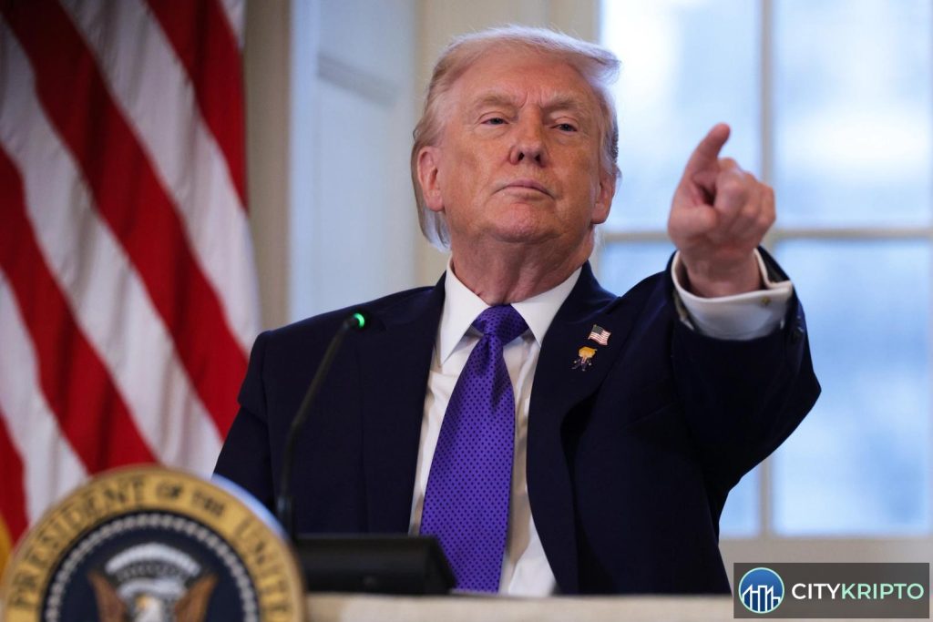График биткоина около 77000 долларов на фоне заявления Трампа