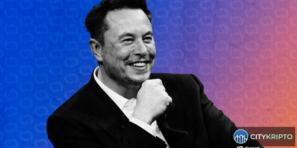 Логотип SpaceX на фоне графика Bitcoin
