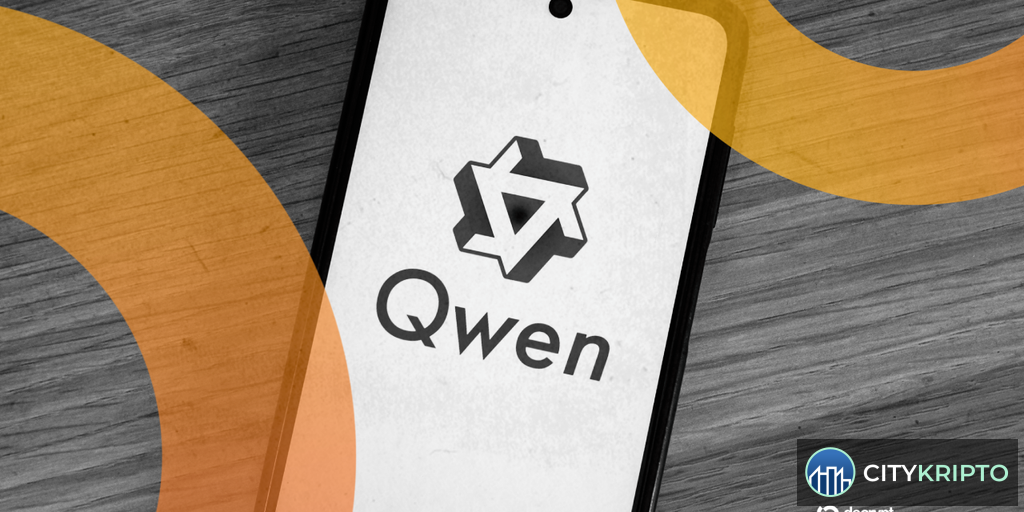 Логотип Qwen 3.7 Max на фоне облачных вычислений