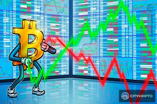 График волатильности Bitcoin с указанием минимума за 8 месяцев и уровня $82 000