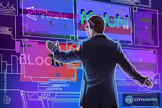 Испанский флаг на фоне экранов с логотипами Polymarket и Kalshi
