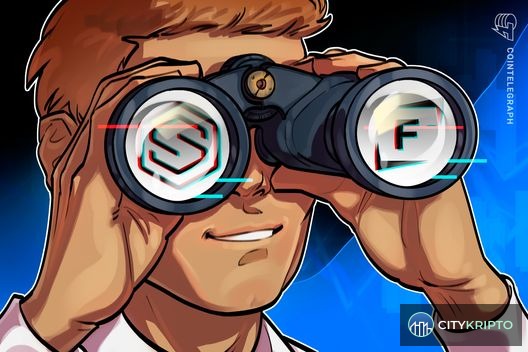 Логотипы криптофирм Sharplink, Forward Industries, Bitmine и Galaxy Digital на фоне графика индекса Russell 1000