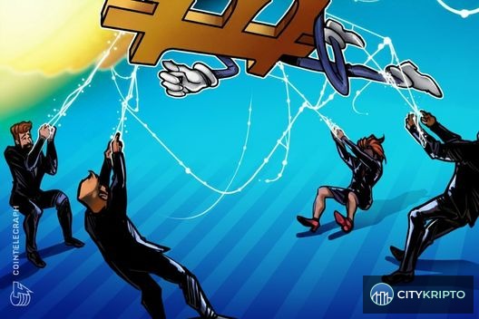 График Bitcoin с указанием снижения активности крупных держателей