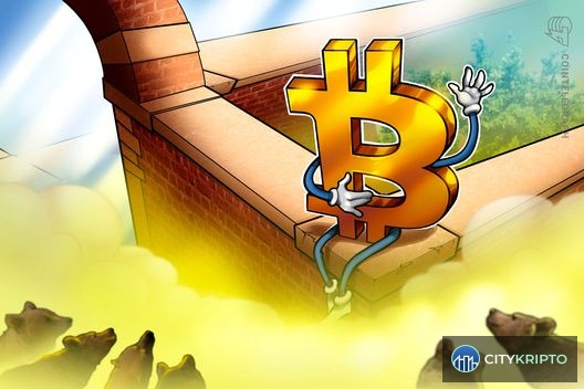 График биткоина с падающей ценой ниже $74 000 на фоне экспирации опционов