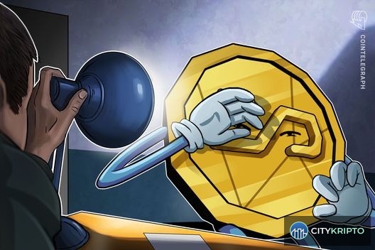 График курса стейблкоинов USDT на фоне зданий ФРС и Банка Англии