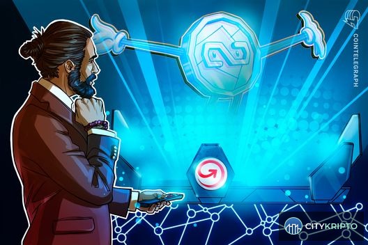 Логотип MoneyGram и стейблкоин MGUSD на фоне блокчейна Stellar