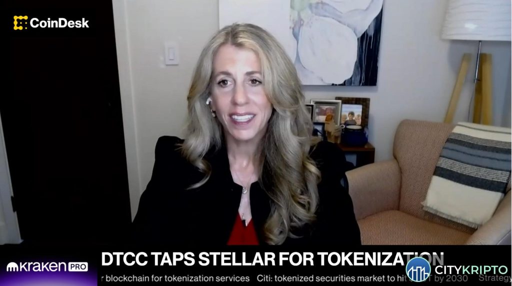 Логотип Stellar на фоне графика роста токенизации активов