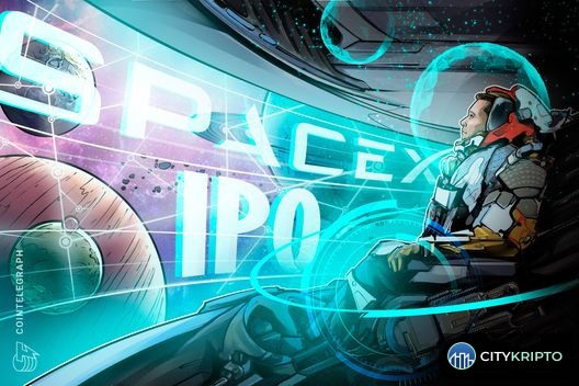 Логотип SpaceX и Binance на фоне графика роста стоимости токенов