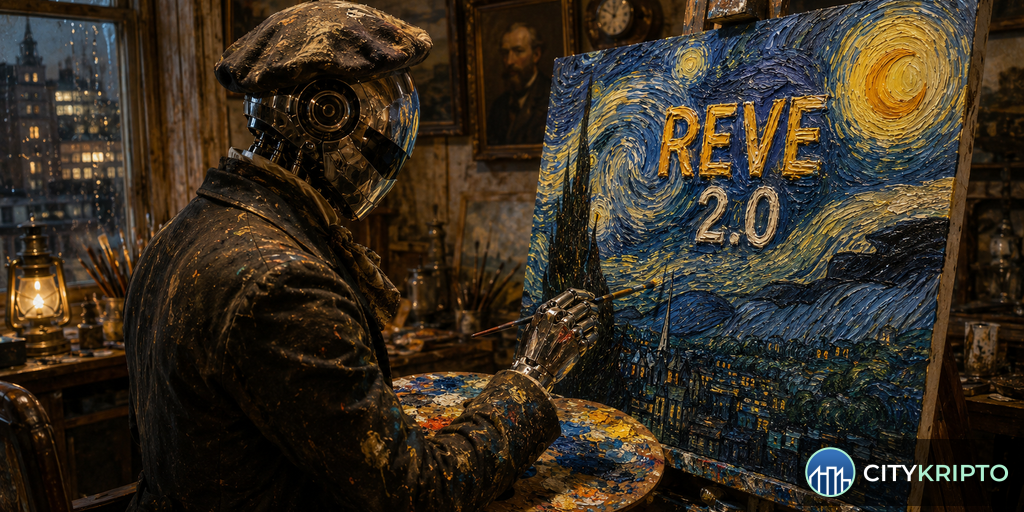 Интерфейс Reve 2.0 с примером компоновки изображения