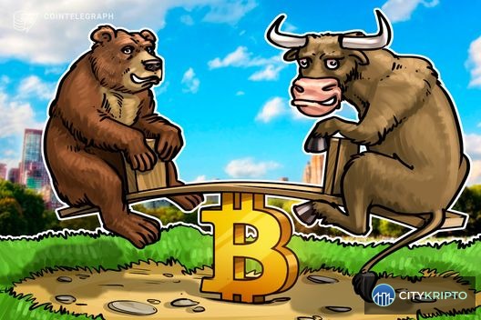 График курса Bitcoin на фоне флагов США и Ирана