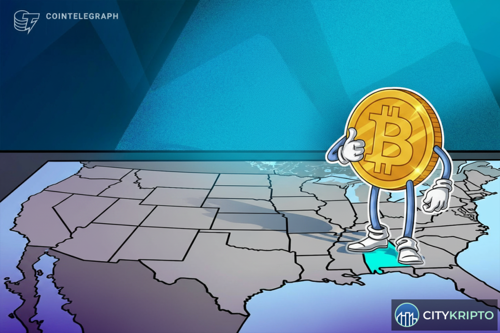 График роста биткоина на фоне политических новостей о крипто-PAC в Алабаме