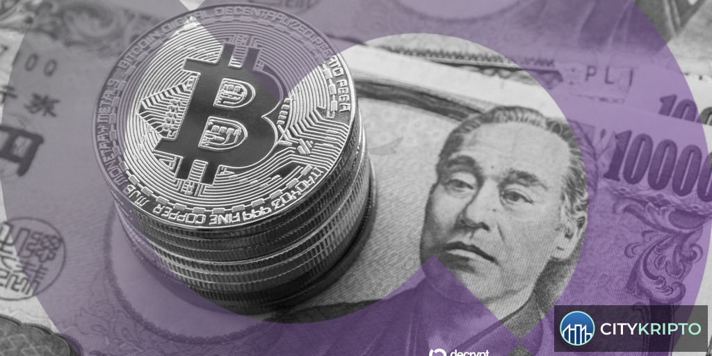 График Bitcoin и японской иены на фоне повышения ставки Банка Японии
