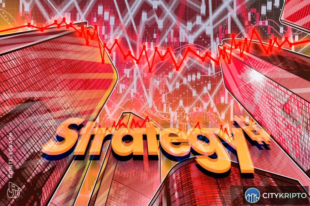 График падения акций Strategy (STRC) до $91 на фоне покупки Bitcoin