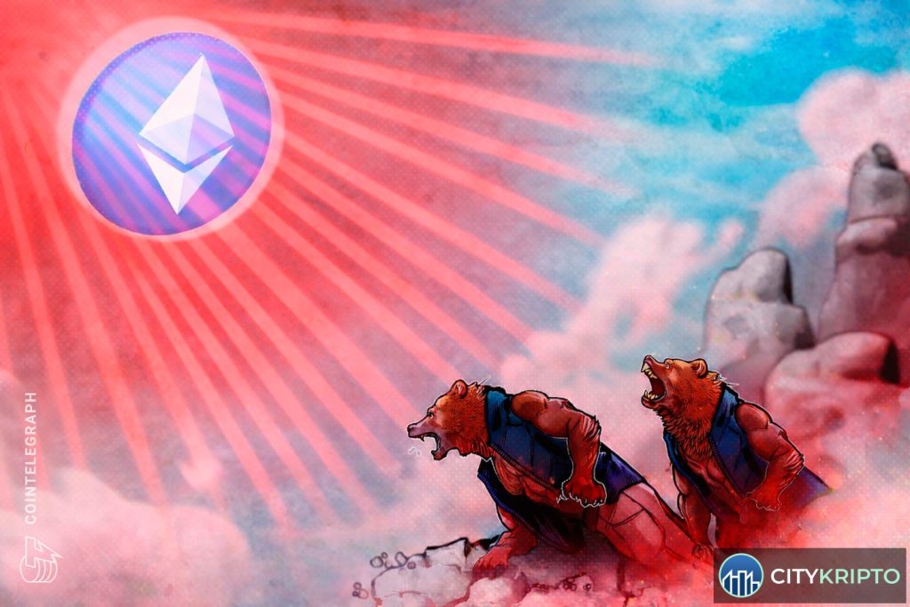 График Ethereum (ETH) с уровнем сопротивления $1,700 и индикаторами притока на биржи