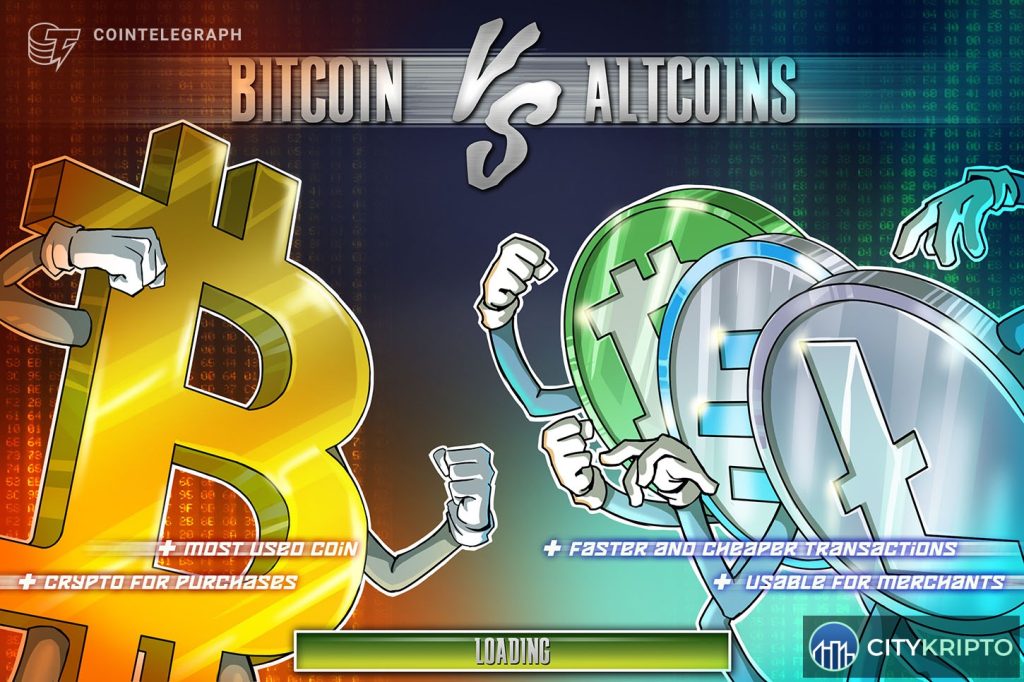 График доминирования Bitcoin на крипторынке, показывающий уровень выше 55%