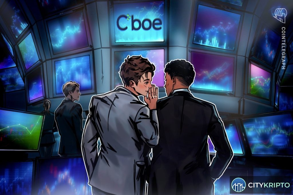 График цен Bitcoin и Ethereum с логотипом CBOE