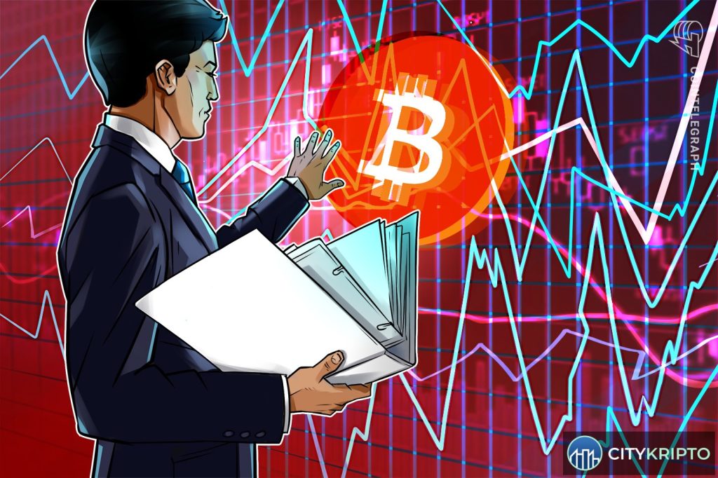 График Bitcoin около $62 000 с индикаторами волатильности