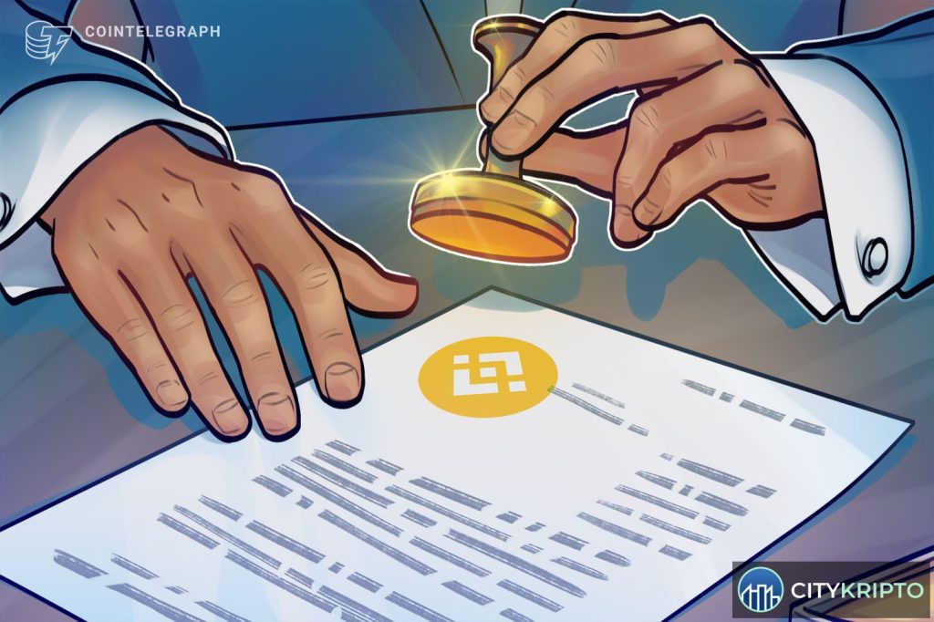 Логотип Binance на фоне флага Греции и Евросоюза