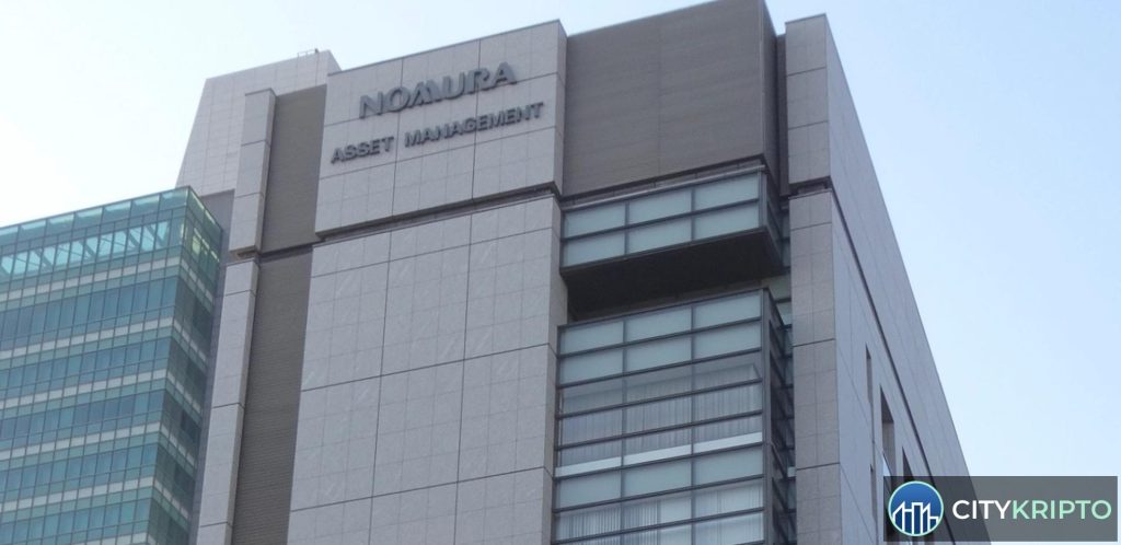 Логотипы Circle и Nomura на фоне графика курса USD/JPY